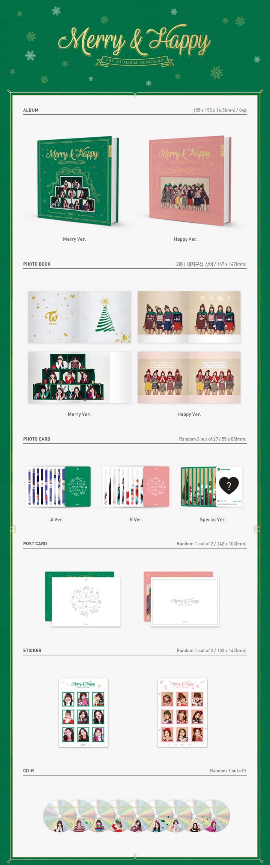 TWICE – 1st Repackage Album [Merry & Happy]