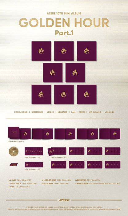 [Pre-Order] ATEEZ – 10th Mini Album [GOLDEN HOUR : Part.1] (Digipak VER.)