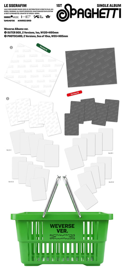 [WEVERSE POB] LE SSERAFIM – 1st Single Album [SPAGHETTI] (Weverse Albums ver.) (Set)