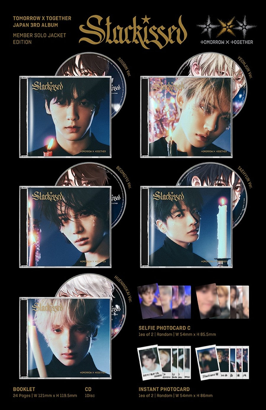 [WEVERSE POB] TXT – JP 3rd Album [Starkissed] MEMBER SOLO Edition 5 SET