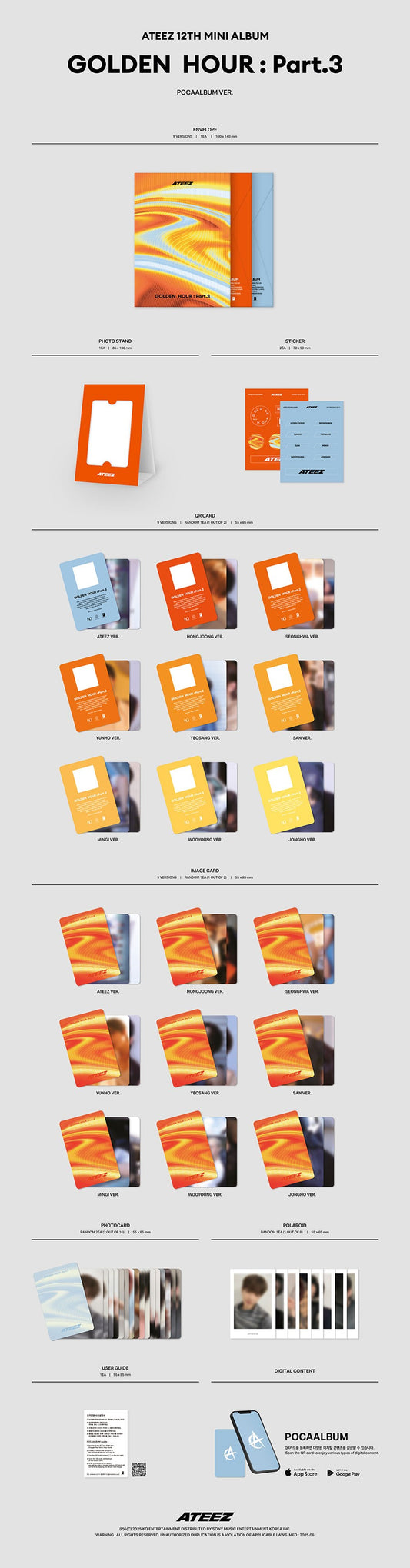 ATEEZ - 12th Mini Album [GOLDEN HOUR : Part.3] (POCAALBUM VER.)