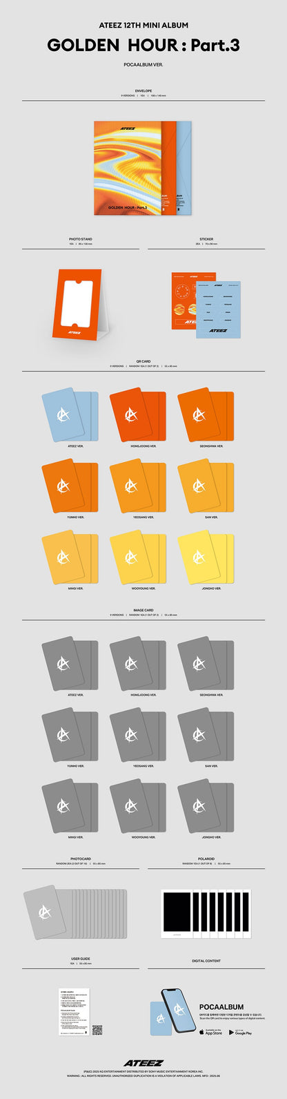 ATEEZ – 12th Mini Album [GOLDEN HOUR : Part.3] (POCAALBUM VER.)