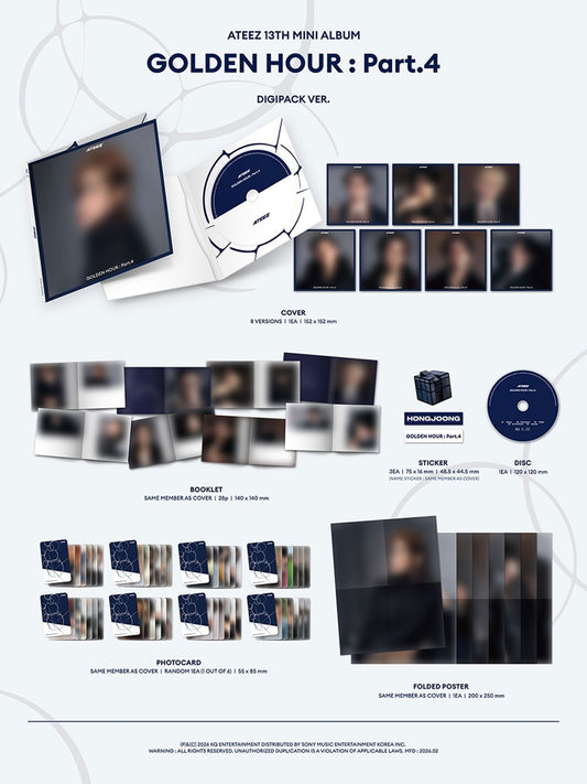 ATEEZ – 13th Mini Album [GOLDEN HOUR : Part.4] (DIGIPACK VER.) (RANDOM)