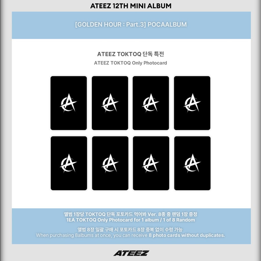 [KQSHOP POB] ATEEZ – 12th Mini Album [GOLDEN HOUR : Part.3] (POCAALBUM VER.) (Random)