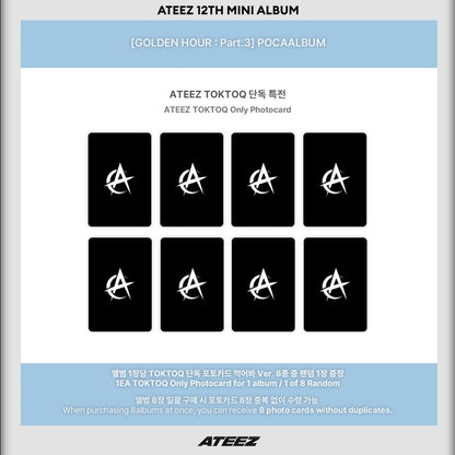 [KQSHOP POB] ATEEZ – 12th Mini Album [GOLDEN HOUR : Part.3] (POCAALBUM VER.) (Random)