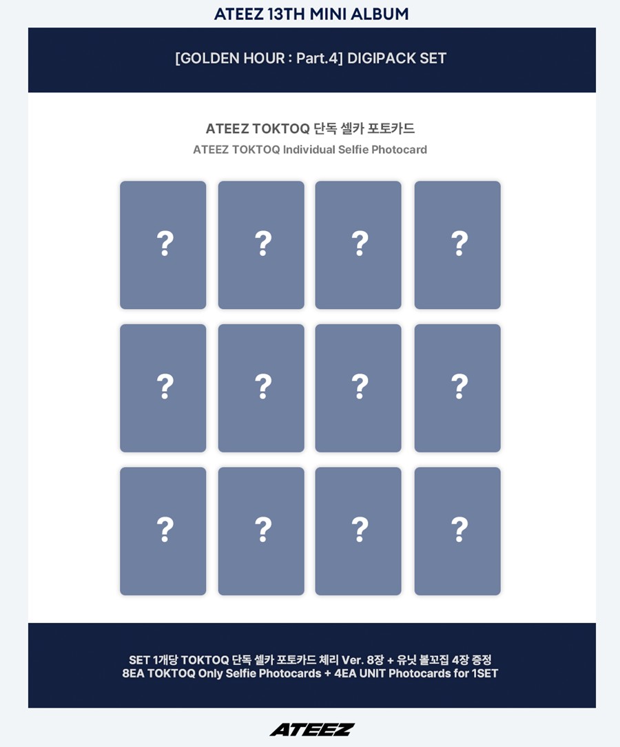 [KQSHOP POB] ATEEZ – 13th Mini Album [GOLDEN HOUR : Part.4] (DIGIPACK VER.) (SET)