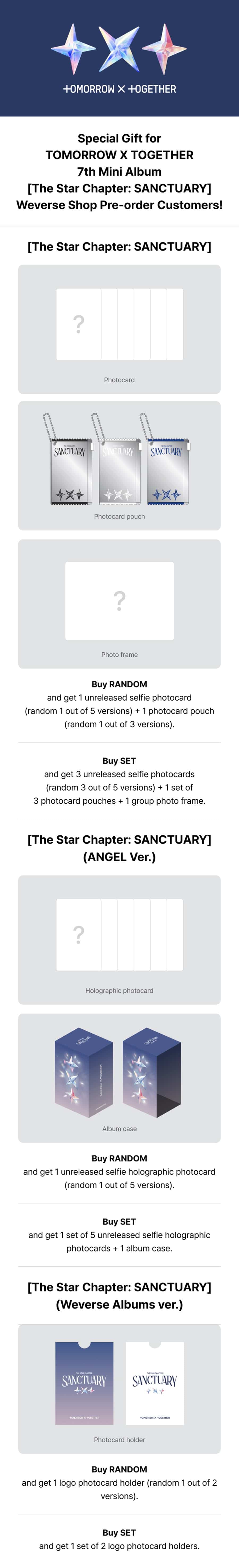 [WEVERSE POB] TXT – The Star Chapter [SANCTUARY] (Weverse Albums ver.) (Set)