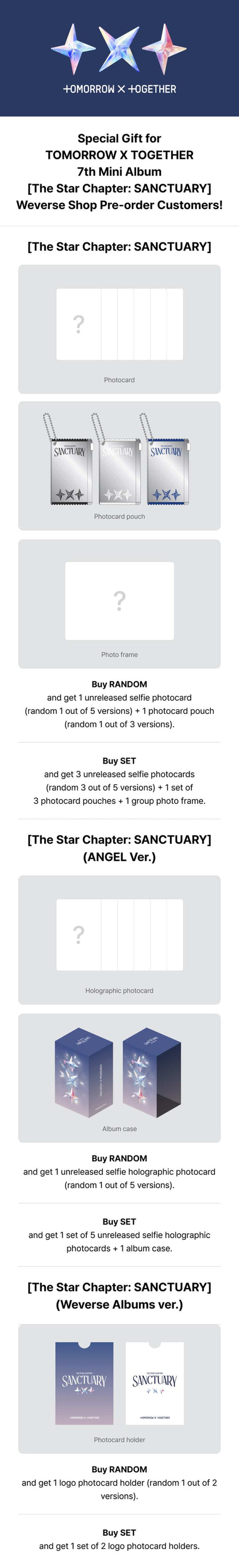 [WEVERSE POB] TXT – The Star Chapter [SANCTUARY] (Weverse Albums ver.) (Set)